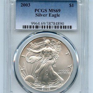 2003 $1 American Silver Eagle Dollar PCGS MS69